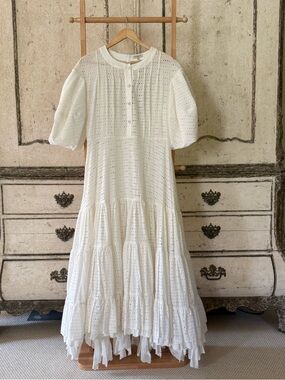 Natasha Zinko couture stunning long white eyelet dress
